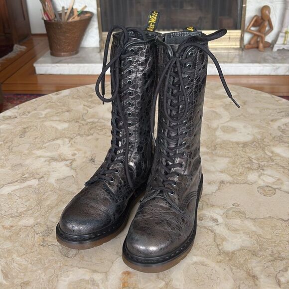 Dr. Martens Lunar Craters, 14-Eye Leather Boots - Picture 3 of 16